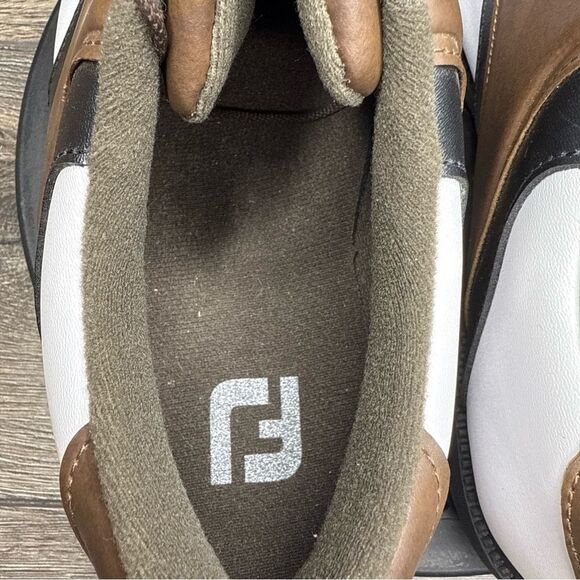 FootJoy FJ Leather White Brown Saddle Golf Shoes 45330 Mens 11.5 Wide - Picture 9 of 10